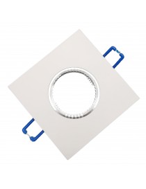 Portafaretto quadrato bianco fisso da incasso soffitto cartongesso per lampadine led GU10 MR16
