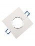 Portafaretto quadrato bianco fisso da incasso soffitto cartongesso per lampadine led GU10 MR16