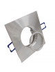 Portafaretto quadrato argento spazzolato fisso da incasso soffitto cartongesso per lampadine led GU10 MR16