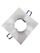 Portafaretto quadrato argento spazzolato fisso da incasso soffitto cartongesso per lampadine led GU10 MR16