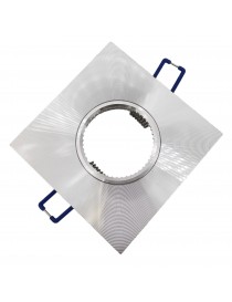Portafaretto quadrato argento spazzolato fisso da incasso soffitto cartongesso per lampadine led GU10 MR16