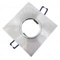Portafaretto quadrato argento spazzolato fisso da incasso soffitto cartongesso per lampadine led GU10 MR16