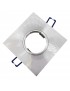 Portafaretto quadrato argento spazzolato fisso da incasso soffitto cartongesso per lampadine led GU10 MR16