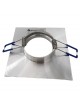 Portafaretto quadrato argento spazzolato fisso da incasso soffitto cartongesso per lampadine led GU10 MR16