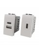 Presa USB A+C e Tipo C compatibile con Bticino Living light bianco caricatore a parete