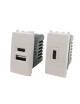 Presa USB A+C e Tipo C compatibile con Vimar Plana bianco caricatore a parete