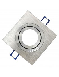 Portafaretto quadrato argento orientabile da incasso cartongesso per lampadine led GU10 con ghiera svitabile