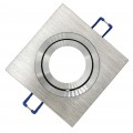 Portafaretto quadrato argento orientabile da incasso cartongesso per lampadine led GU10 con ghiera svitabile