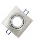 Portafaretto quadrato argento orientabile da incasso cartongesso per lampadine led GU10 con ghiera svitabile