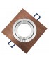 Portafaretto quadrato marrone orientabile da incasso cartongesso per lampadine led GU10 con ghiera svitabile