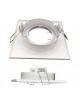 Portafaretto quadrato bianco orientabile da incasso cartongesso per lampadine led GU10