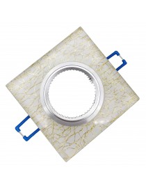 Portafaretto quadrato in vetro oro fisso da incasso cartongesso per lampadine GU10 MR16