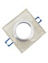 Portafaretto quadrato in vetro oro fisso da incasso cartongesso per lampadine GU10 MR16