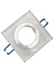 Portafaretto quadrato in vetro argento fisso da incasso cartongesso per lampadine GU10 MR16