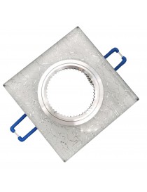 Portafaretto quadrato in vetro argento fisso da incasso cartongesso per lampadine GU10 MR16
