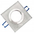 Portafaretto quadrato in vetro argento fisso da incasso cartongesso per lampadine GU10 MR16