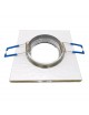 Portafaretto quadrato in vetro argento fisso da incasso cartongesso per lampadine GU10 MR16