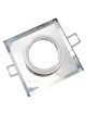 Portafaretto quadrato in vetro argento specchio fisso da incasso cartongesso per lampadine GU10 MR16