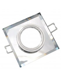Portafaretto quadrato in vetro argento specchio fisso da incasso cartongesso per lampadine GU10 MR16