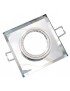 Portafaretto quadrato in vetro argento specchio fisso da incasso cartongesso per lampadine GU10 MR16