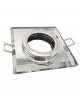 Portafaretto quadrato in vetro argento specchio fisso da incasso cartongesso per lampadine GU10 MR16