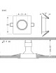 Portafaretto quadrato in vetro argento fisso da incasso cartongesso per lampadine GU10 MR16