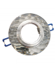 Portafaretto tondo in vetro argento specchio diamante fisso da incasso cartongesso per lampadine GU10