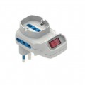 Adattatore Multipresa Triplo Con Interruttore Spina 16A 2 Prese 10/16A Bipasso + 1 Presa Schuko