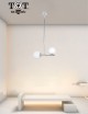 Lampadario a sospensione argento con 2 sfere bolle in vetro bianco attacco G9 E27 design moderno 