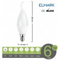 Lampadina led candela fiamma E14 6w attacco piccolo bianco basso consumo luce fredda naturale calda