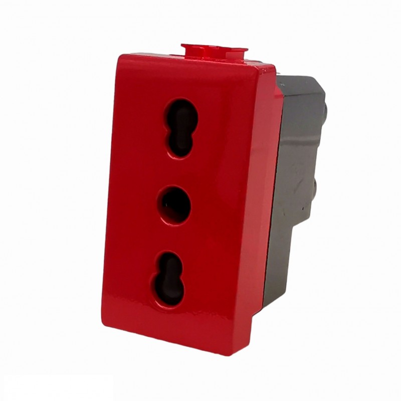 Presa bivalente e shuko rosso compatibili Btcino Matix per segnalazione UPS frutti