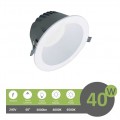 Faro led Downlight 40W foro Ø 195mm tondo da incasso plafoniera luce cob bianco naturale