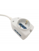 Prolunga elettrica 5 10 15 metri 2 prese bipasso 16A/10 + presa shuko con spina piatta 10A multipresa bianco
