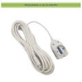 Prolunga elettrica 5 10 15 metri 2 prese bipasso 16A/10 + presa schuko con spina piatta 10A multipresa bianco